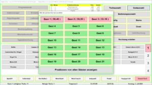 Gastronomie Kassensoftware Bistro-Cash Splitt-Bestellung