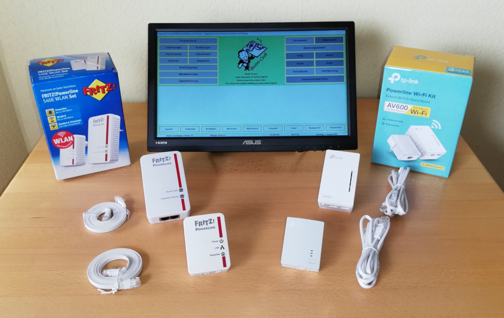 Powerline Adapter Fritz und TP-Link und Kassensoftware Bistro-Cash