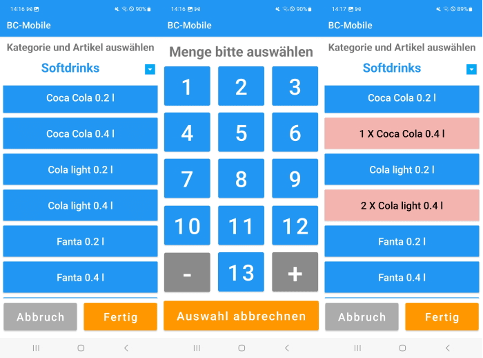 Kassensoftware Erweiterung BC-Mobile Artikel-Bestellung